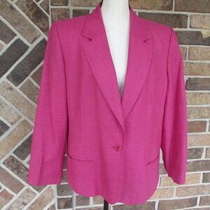 Nordstrom Pink Raw Silk Blazer Jacket Lined